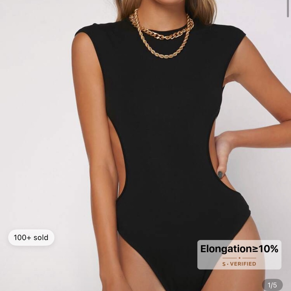 SHEIN Black Cutout Bodysuit